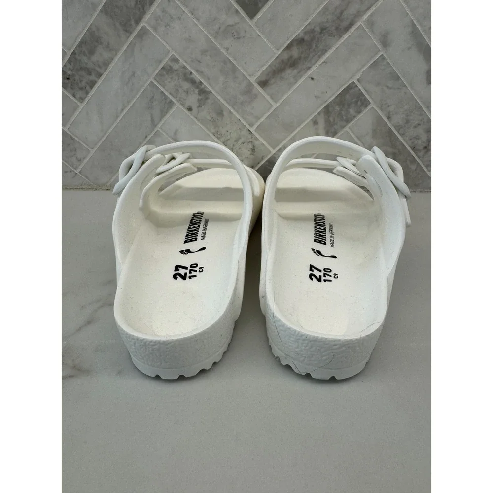 Birkenstock‎ Arizona EVA Sandals Kids Youth Size 9 27 White Double Strap Slides